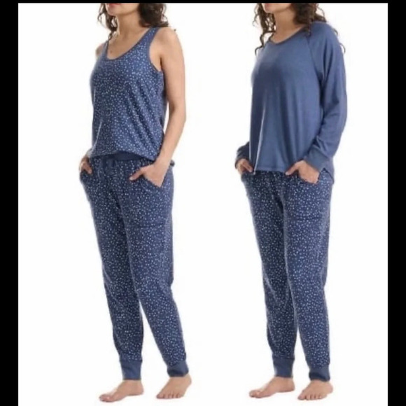 Karen Neuburger Other - Live Love Lounge Set long sleeve tee tank jogger blue size Small 3 piece NWT